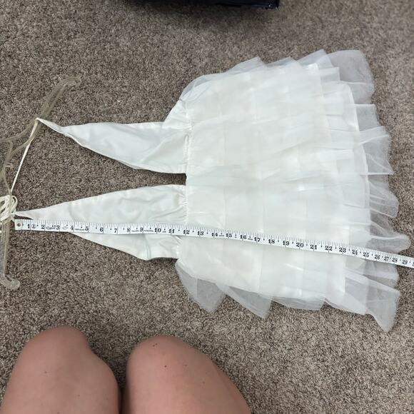 Indie Collection Born To Party Tiered Tulle Mini Dress Sz S/M White Bridal Fun - Picture 11 of 11
